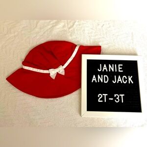 Janie and Jack red and white bow sunhat